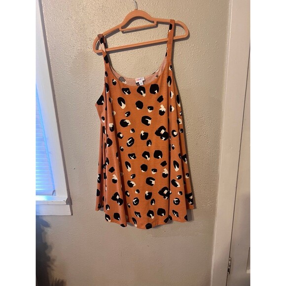 Lularoe Animal Print Rust Romper Dress Size XL - Picture 1 of 6